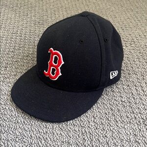 Men's Navy Baseball Cap with Red Logo Boston Red Sox Fitted Cap    7 1/4
